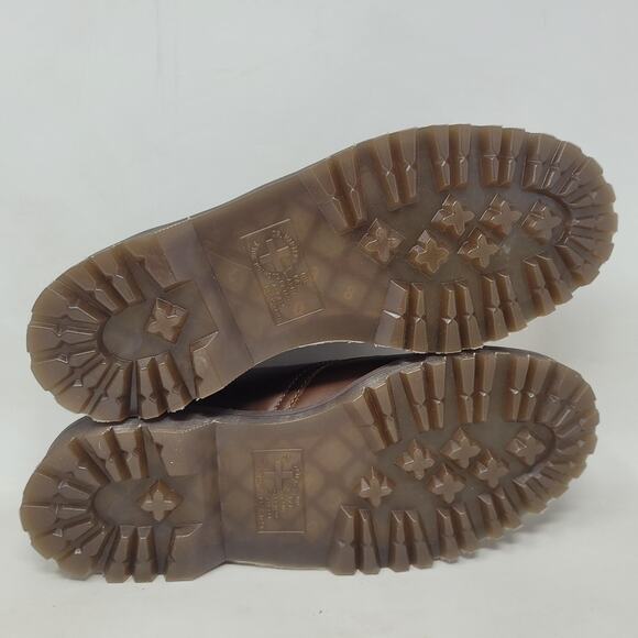 VTG Dr Martens Shoes Women 9 Brown Leather 3-Eye Oxford Lug Sole AirWair 1561/59 - Picture 10 of 12